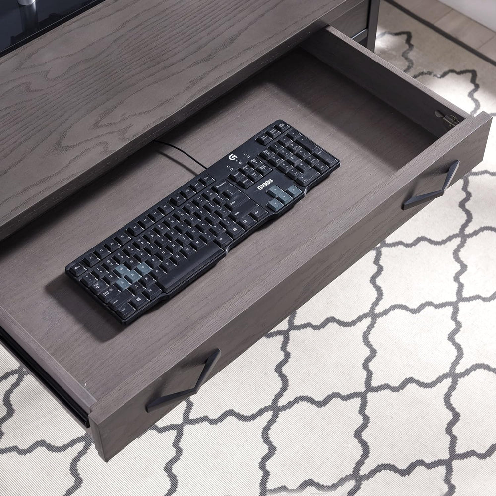 Leick Home Chisel & Forge Desk, 46", Smoke Gray, Matte Black