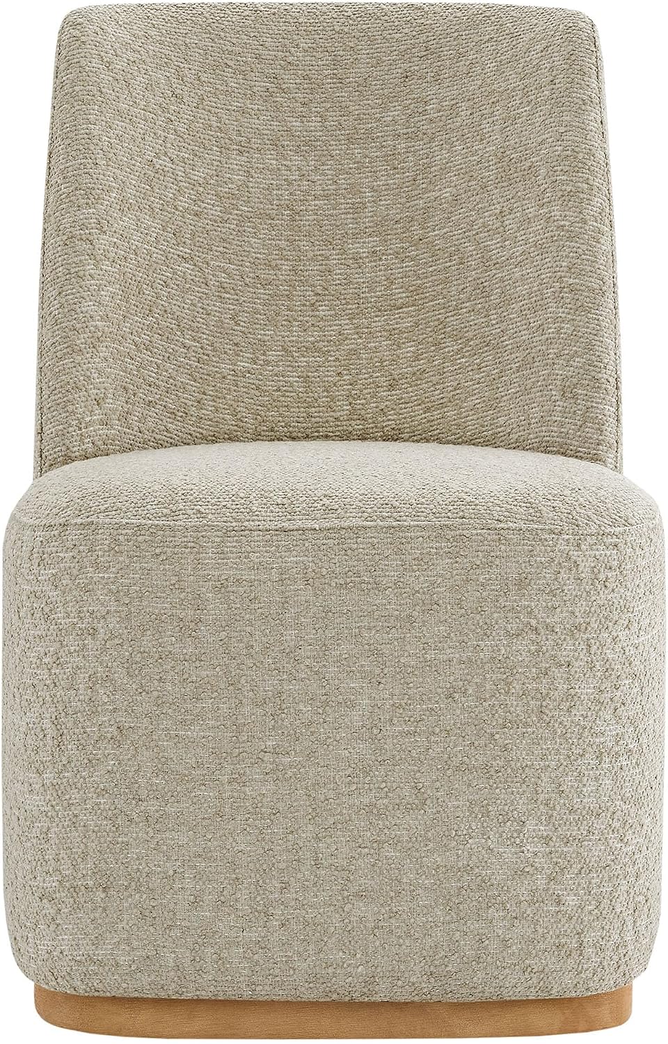 CHITA Upholstered Rolling Dining Chair on Casters Set of 2, Oatmeal
