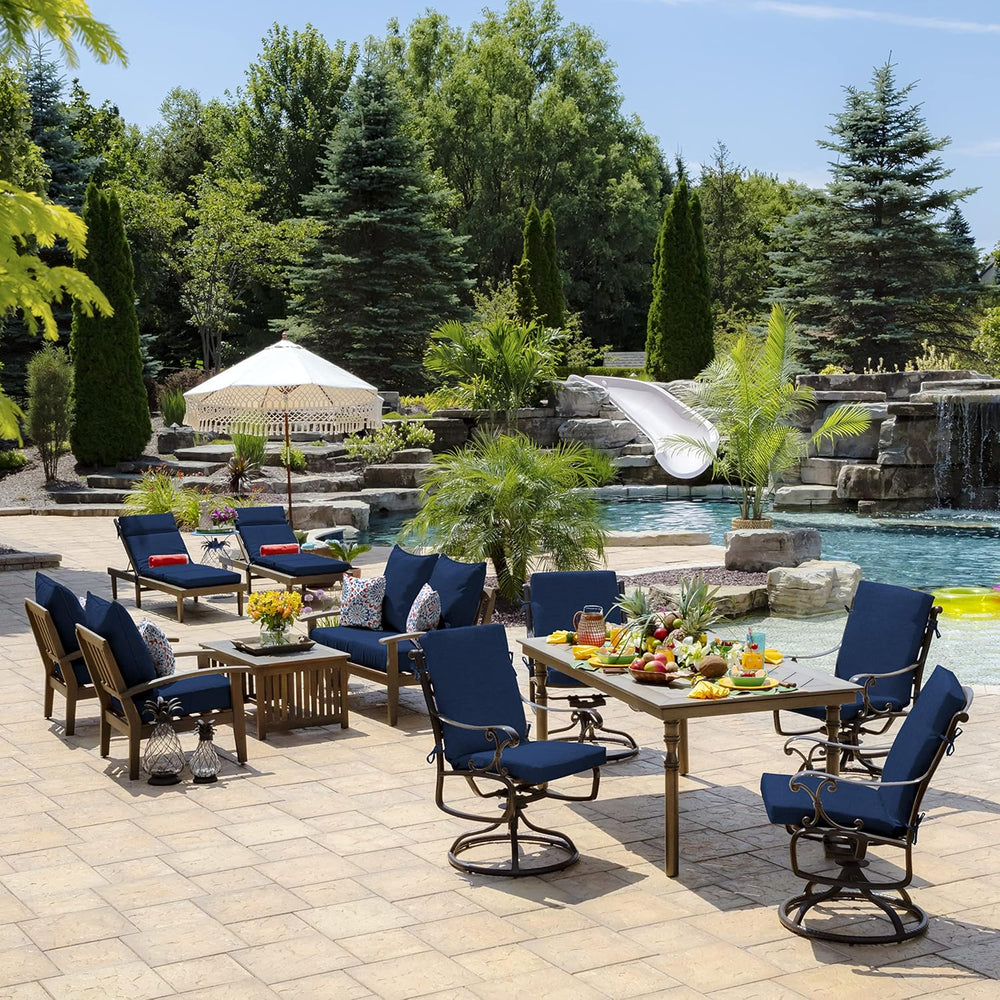 Arden 2-Pack Patio Dining Outdoor Chair Cushions, 20x44, Rain-Proof Seat Pad,...