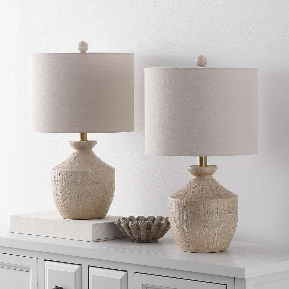 SAFAVIEH Delacey Table Lamp Set of 2, 21" Modern Light Brown TBL4643A-SET2