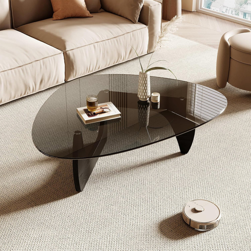 Honyee Morden Coffee Table, 42.5" x 28.5" x 16.1" Triangle Tem...