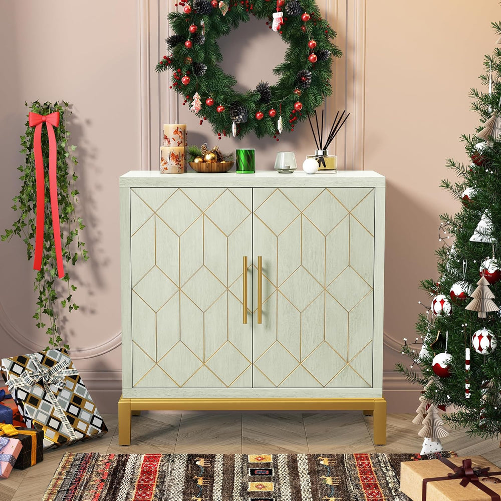 ARTPOWER Accent Cabinet with Doors, Modern Storage Cabinet, Green