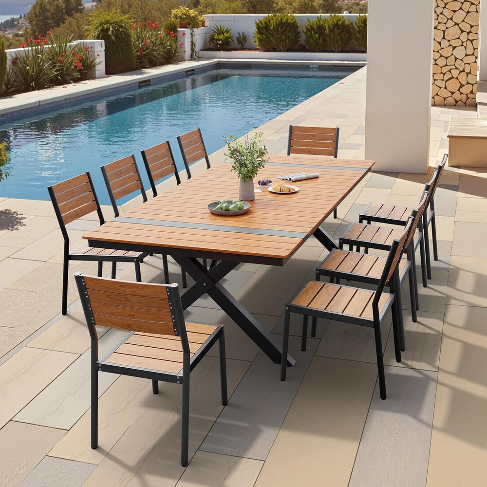 Pellebant Stackable Outdoor Patio Dining Chairs Set of 4