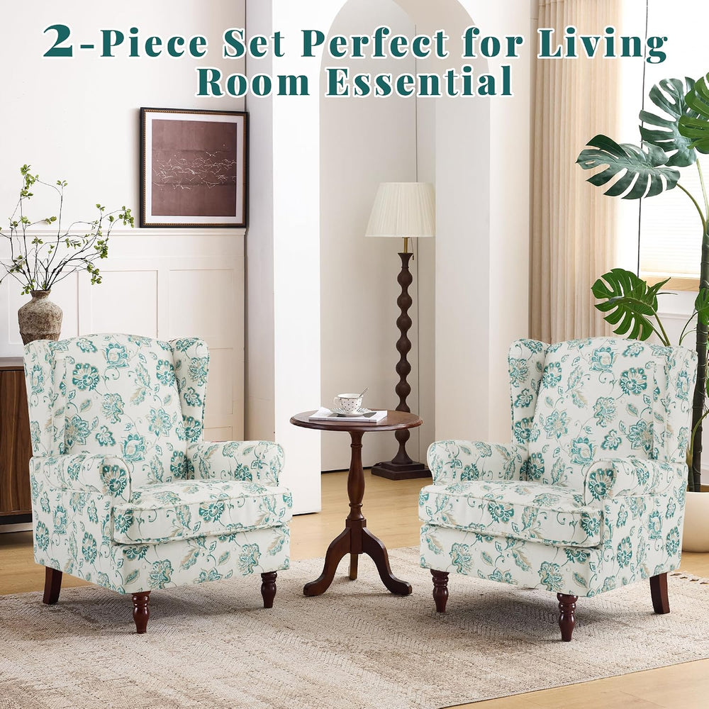 EROMMY Floral Accent Chair, Comfortable High Back Upholstered Armchair with S...