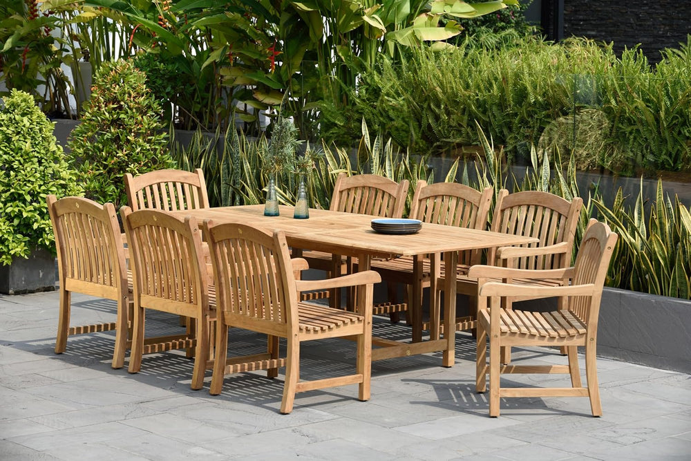 Amazonia Newcastle 9-Piece Outdoor Rectangular Dining Table Set | Certified T...