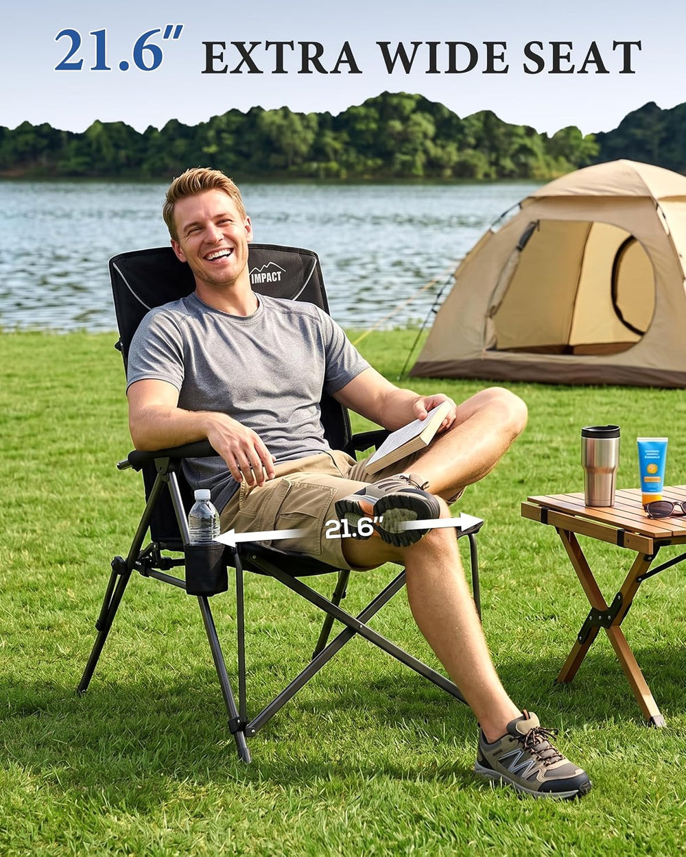Oversized High Back Folding Camping Chair, 400LBS