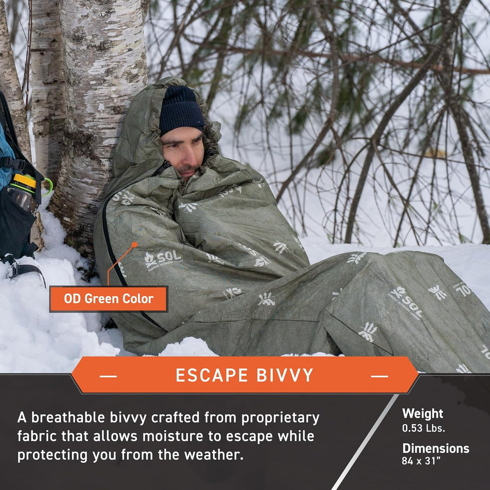 SOL Escape Bivvy with Hood - Emergency Preparedness Blanket - Reflects Up to ...