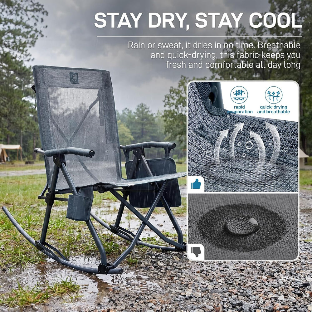 EVER ADVANCED Compact Folding Rocking Camping Chair