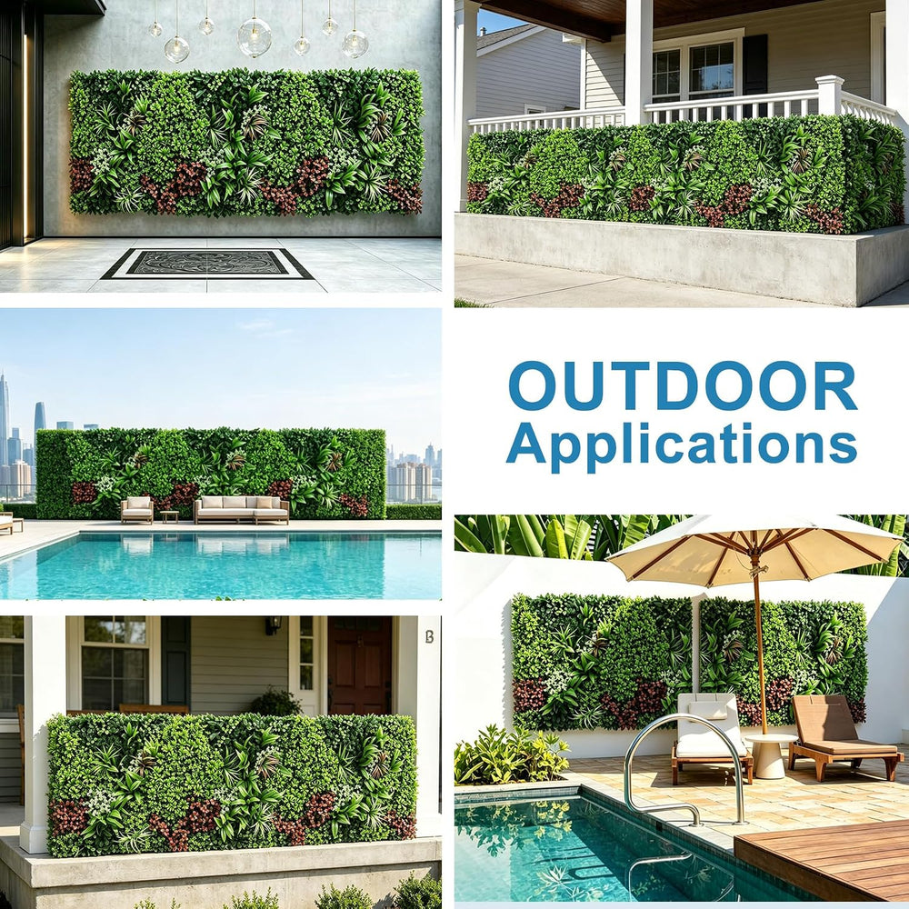 Artificial Ivy Privacy Fence 40"×120" Grass Wall Faux Greenery Back...