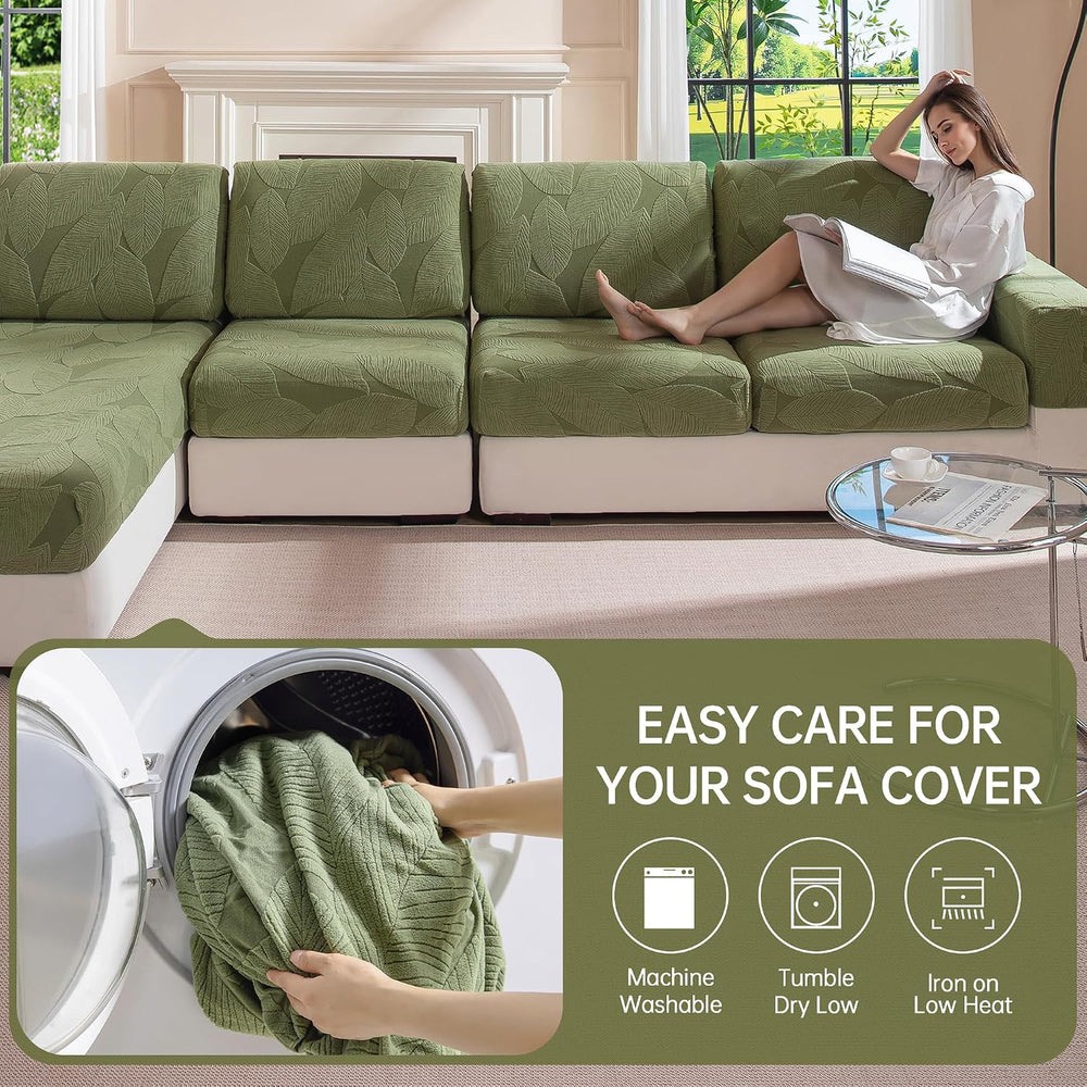 QIANMEW Universal Couch Cushion Covers for Sectional Sofa (1PC Chaise)