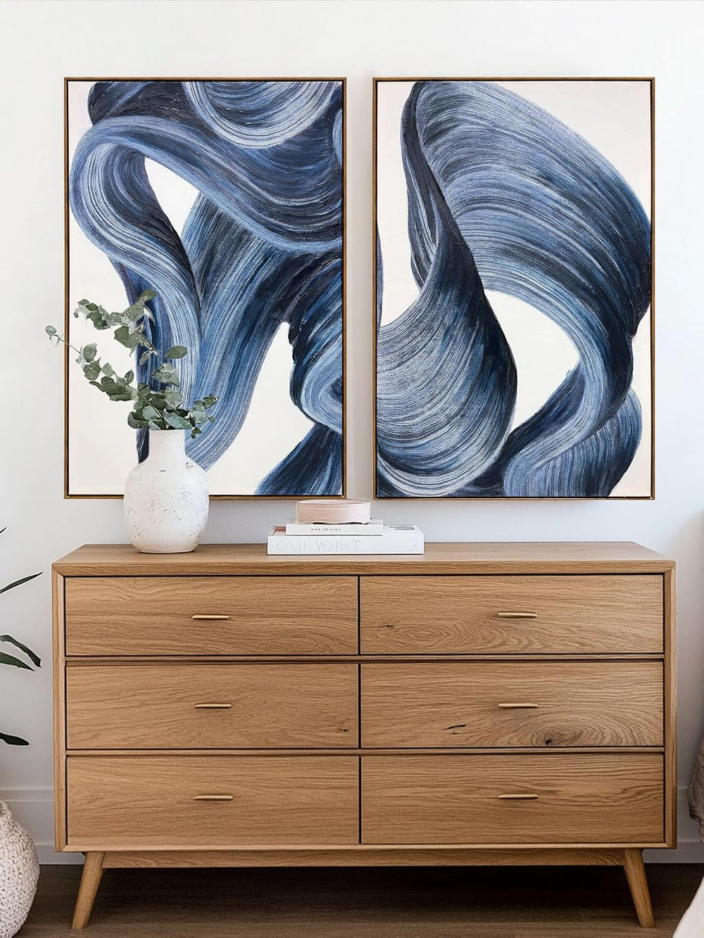 Zessonic Large Blue Abstract Modern Minimalist Graffiti Wall Art,24"x36&...
