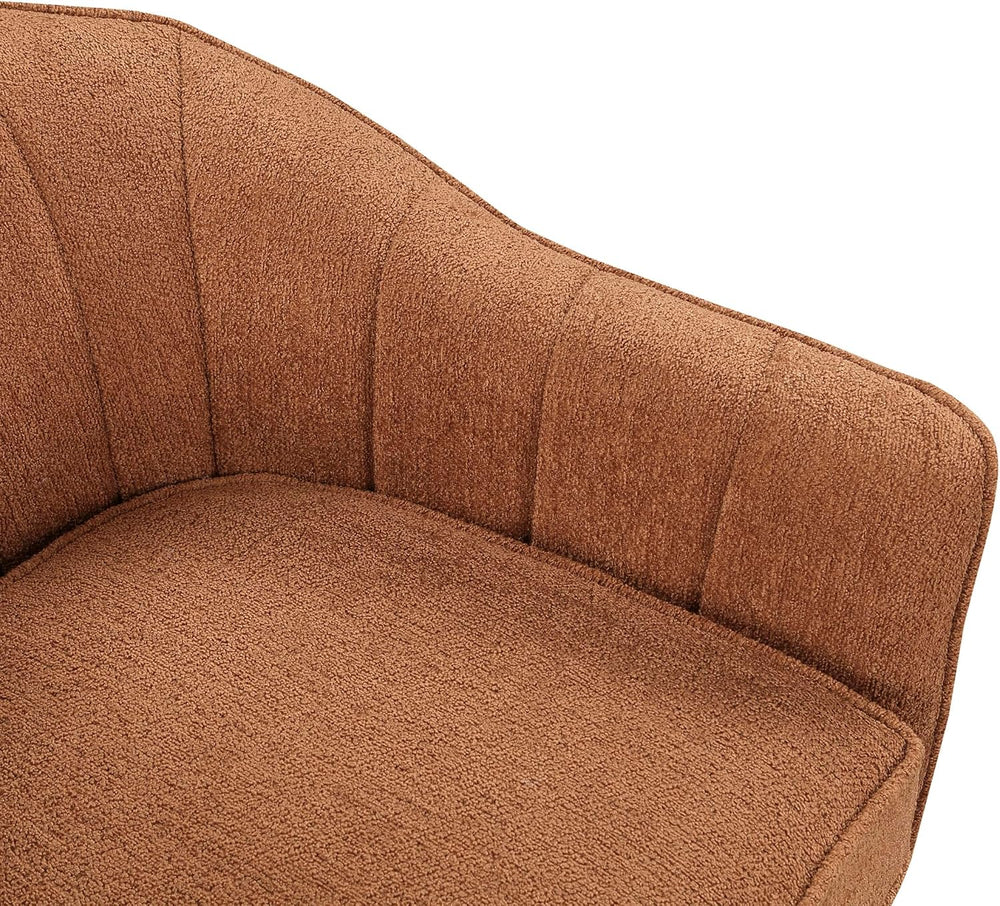 Lexicon Alard Tufted Fabric Barrel Accent Chair, Rust
