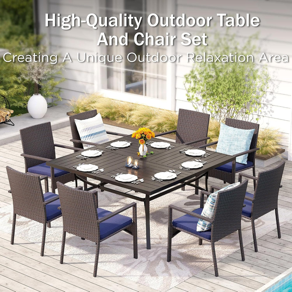 PHI VILLA Wicker Patio Dining Chairs Set of 6 with Removable Cushions