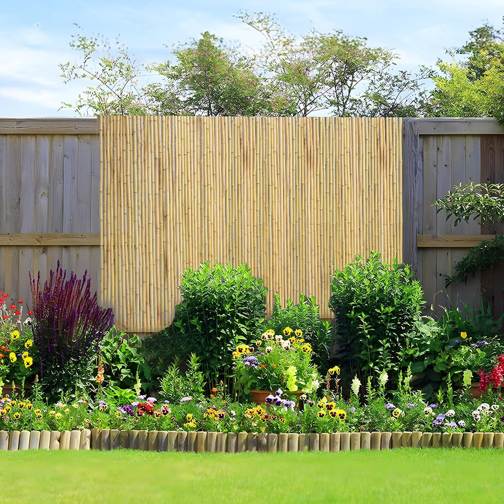 VEVOR Natural Rolled Bamboo Fence, Eco-Friendly Privacy Screen - 6 ft H x 8 f...