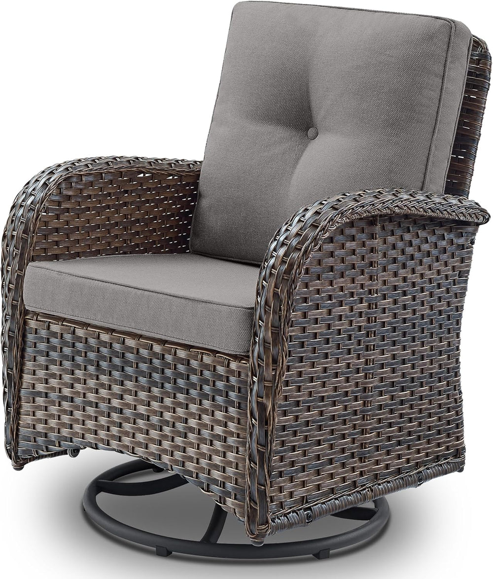 Belord Patio Furniture Swivel Glider PE Wicker Chairs, Outdoor Swivel Rocker ...