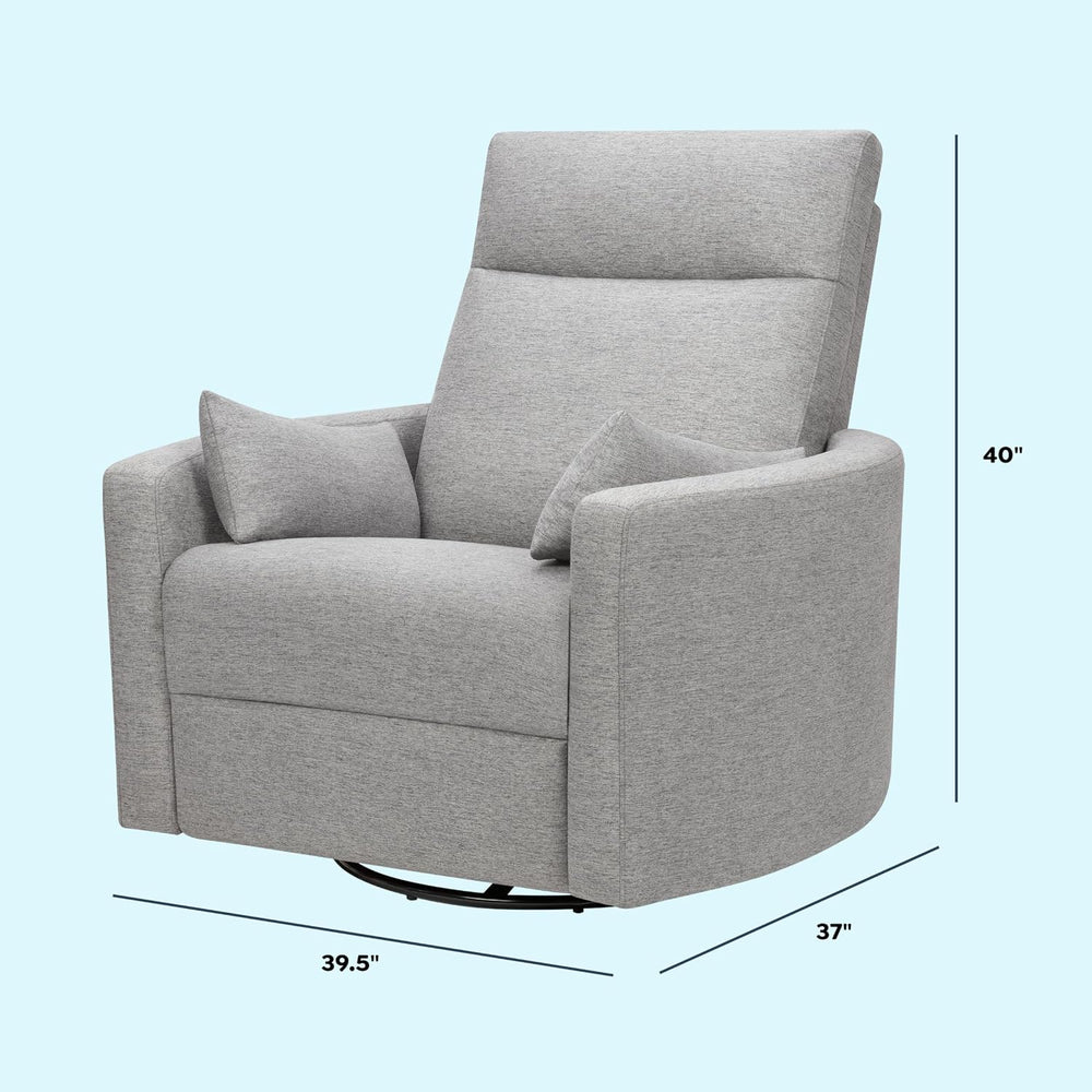 DaVinci Atlas Upholstered Recliner & Swivel Glider, Frost Grey