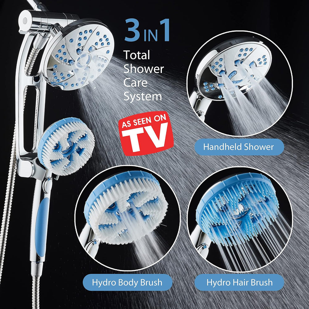 Hotel Spa High Pressure 6-in-1 Aquassage - 76-mode 3-way Combo, Showerhead, H...