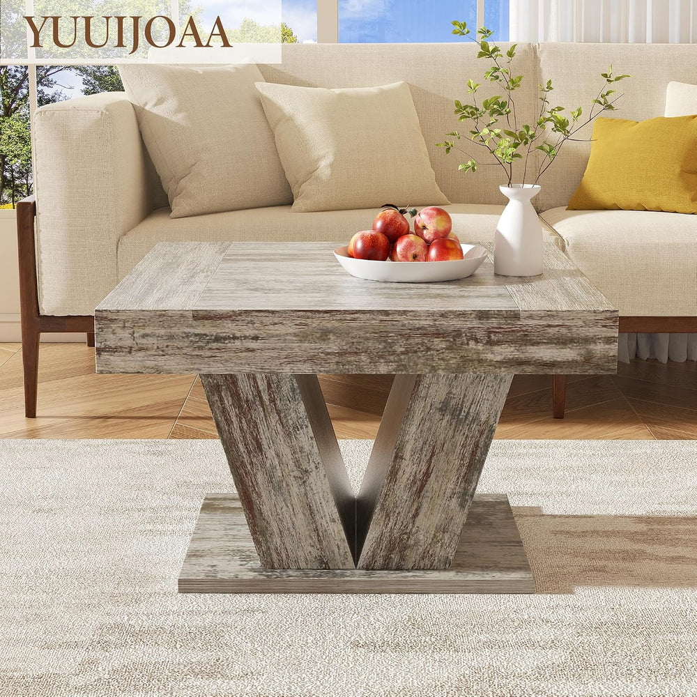 Square Wood Coffee Table 31.5 Inch, White