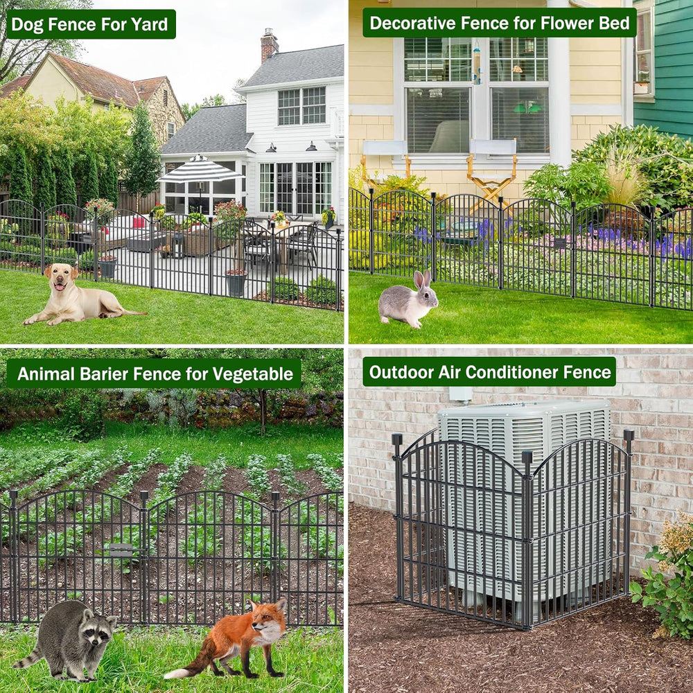 10 Panel No Dig Decorative Garden Fence with Gate 24" H x 20'L Dog B...