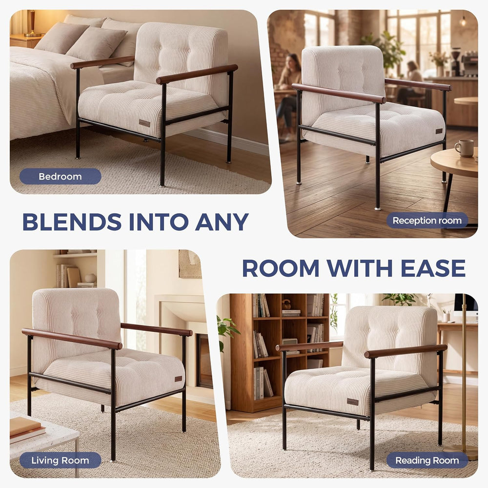 MAXYOYO Accent Chair, Modern Living Room Chair with Metal Frame