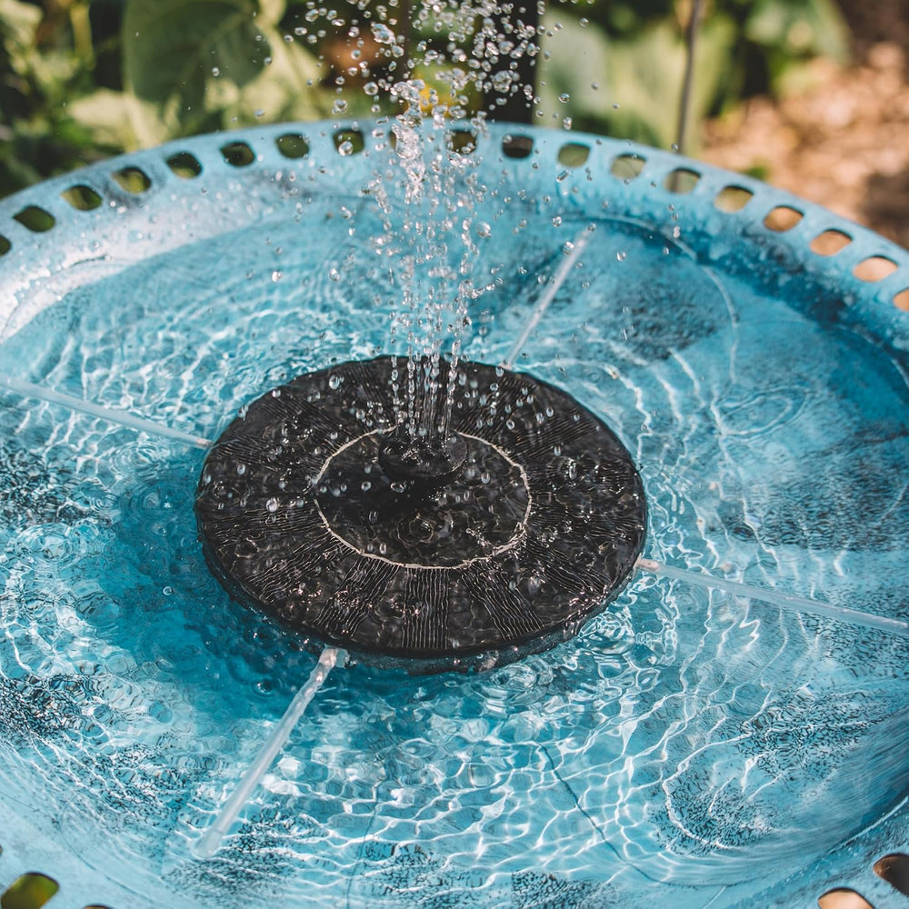 Backyard Expressions Blue Bird Bath for Outside, Solar Bird Bath Fountain