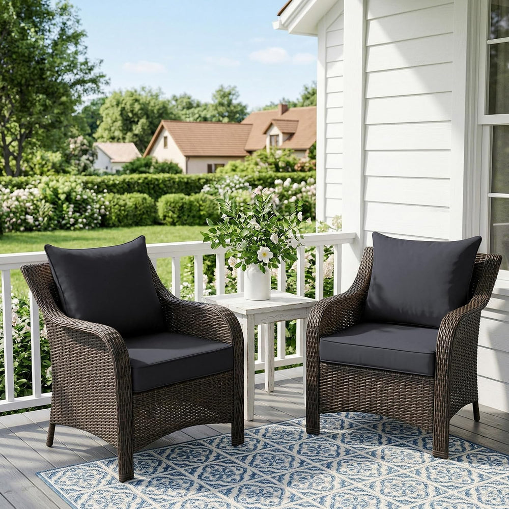 UNIKOME 19"x19"x3" Outdoor Chair Cushions Set - Waterproof Pat...