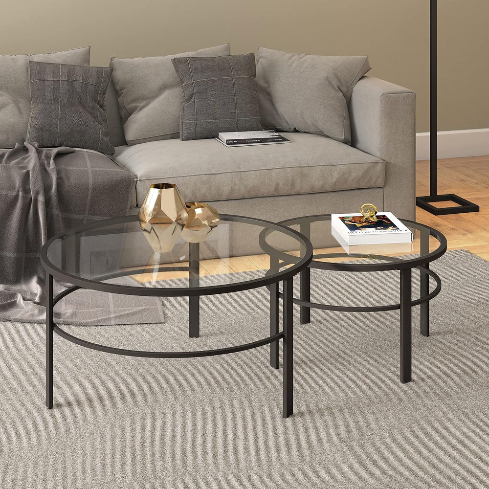 Henn&Hart 36" Modern Coffee Table, Black