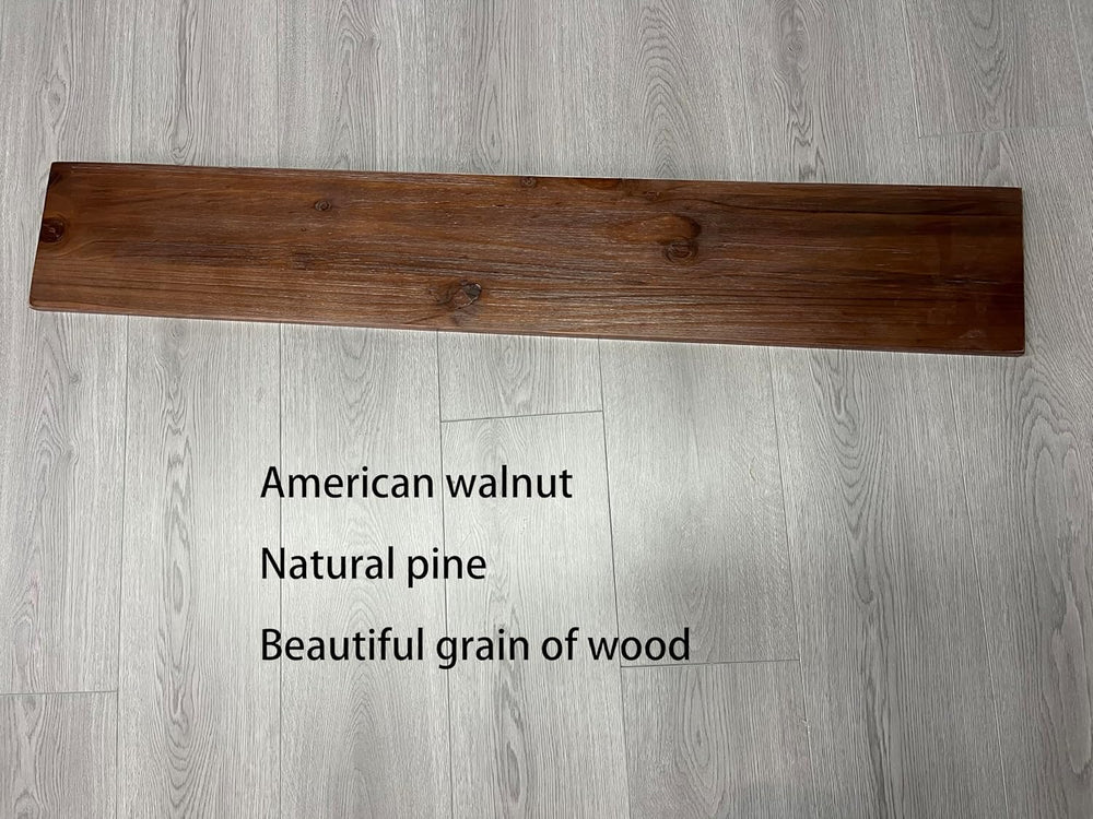 IEO Industrial Pipe Shelving 48 Inch, 2-Tier Walnut Wall Mounted Shelves