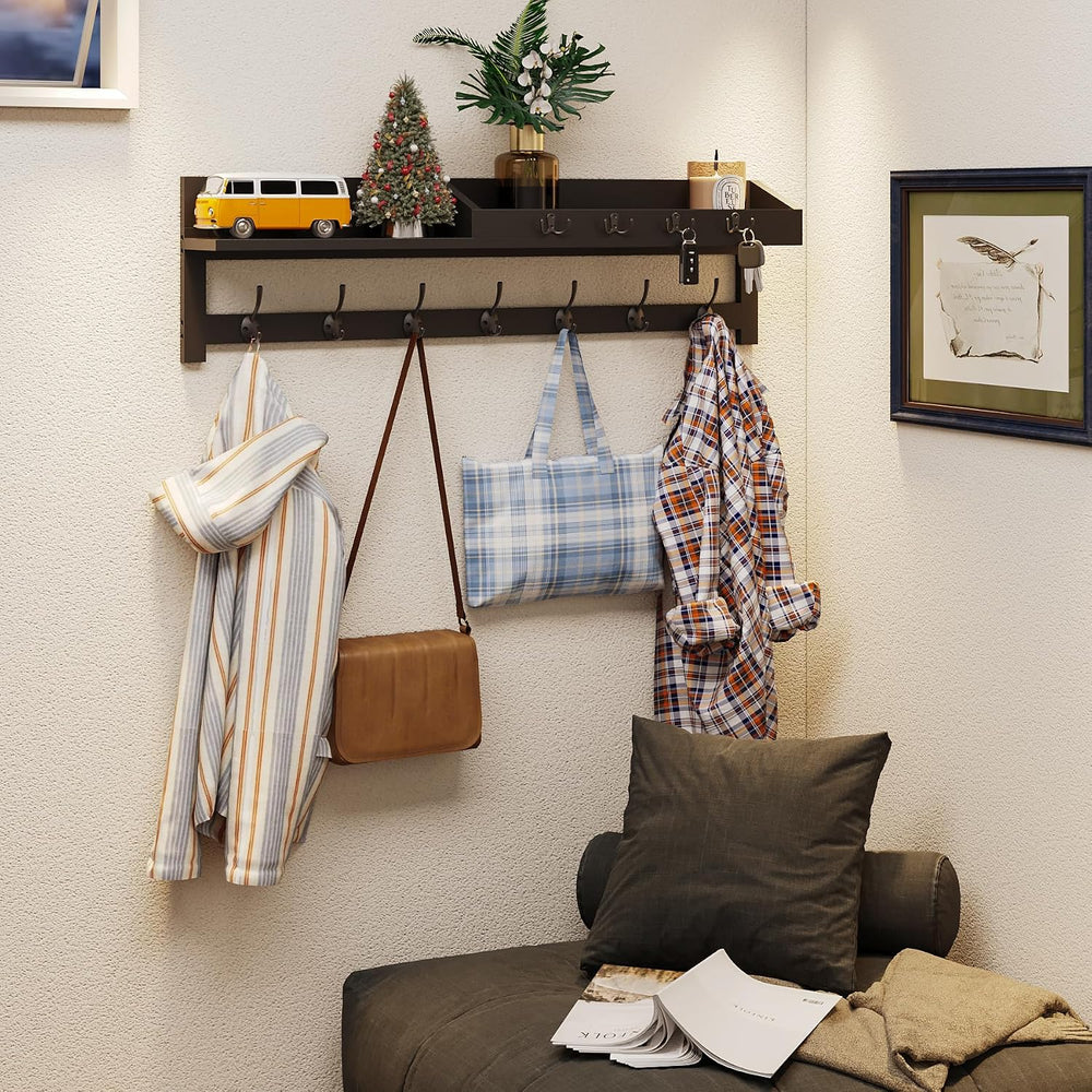 AMBIRD 35 inch Wall Hooks with Shelf, Coat Rack Wall Mount, Large Coat Hanger...