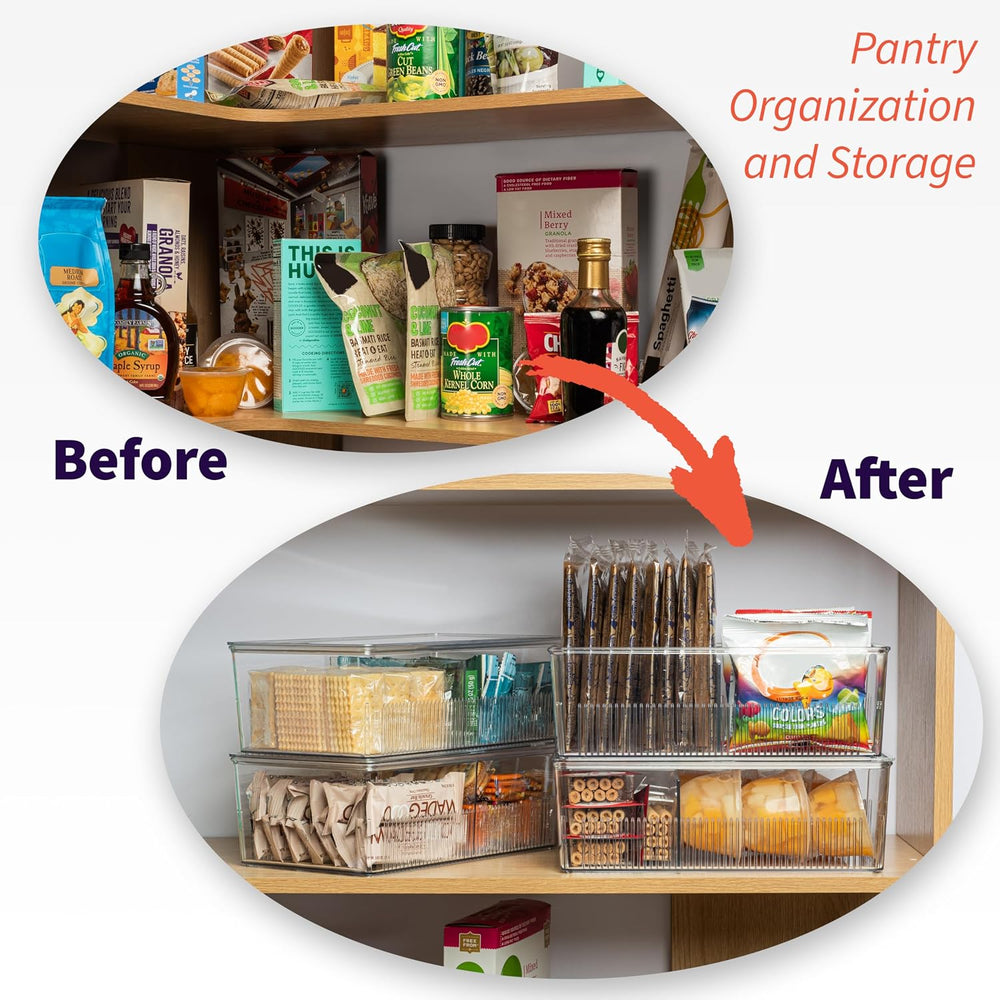 ClearSpace Pantry Organization and Storage Bins with Removable Dividers &...