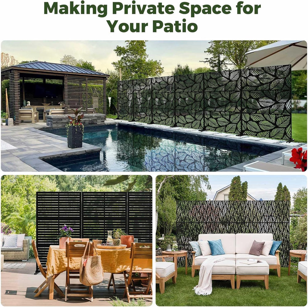 Kingsyard 72x47 Inch Metal Privacy Screen Outdoor Freestanding