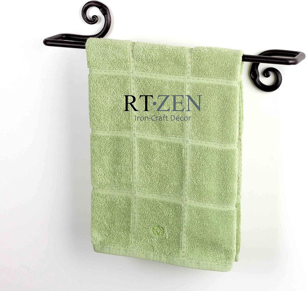 RTZEN Farmhouse Bathroom Towel Holder Wall Mount, Matte Black Decoration