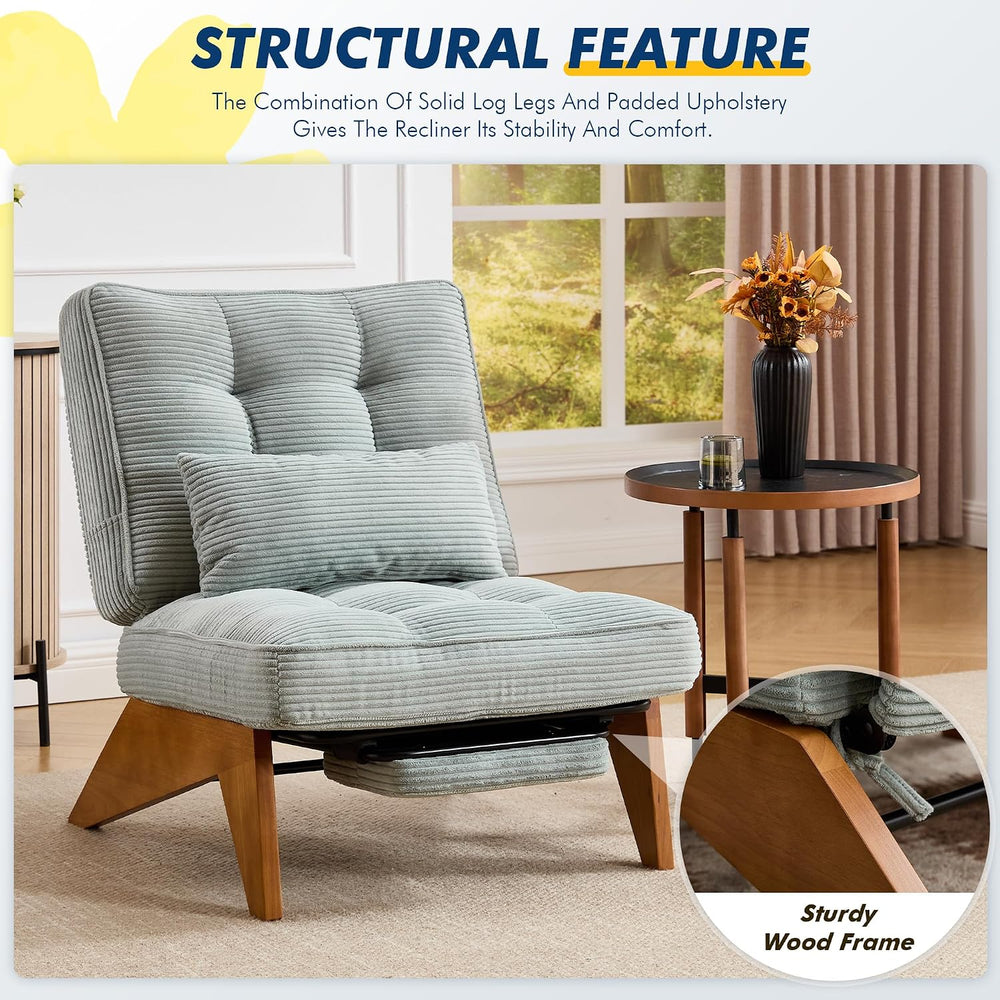 Accent Chair with Ottoman for Reading Room, Green