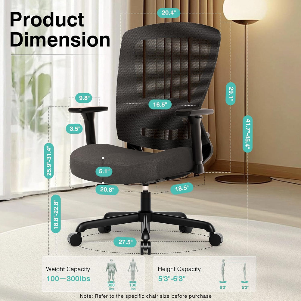 ELABEST Ergonomic Mesh Office Chair,Comfy Computer Desk Chair- BIFMA 5.1 Cert...