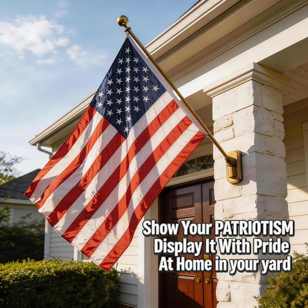 TOPFLAGS American Flag for Outside 8x12 Ft Embroidered Stars US Flags