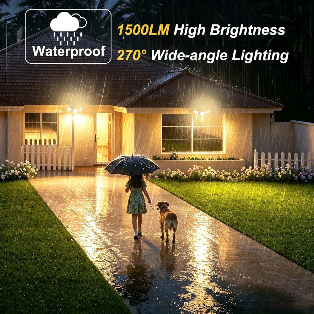 intelamp Outdoor Solar Flood Motion Sensor Light 6000mAh 6500K