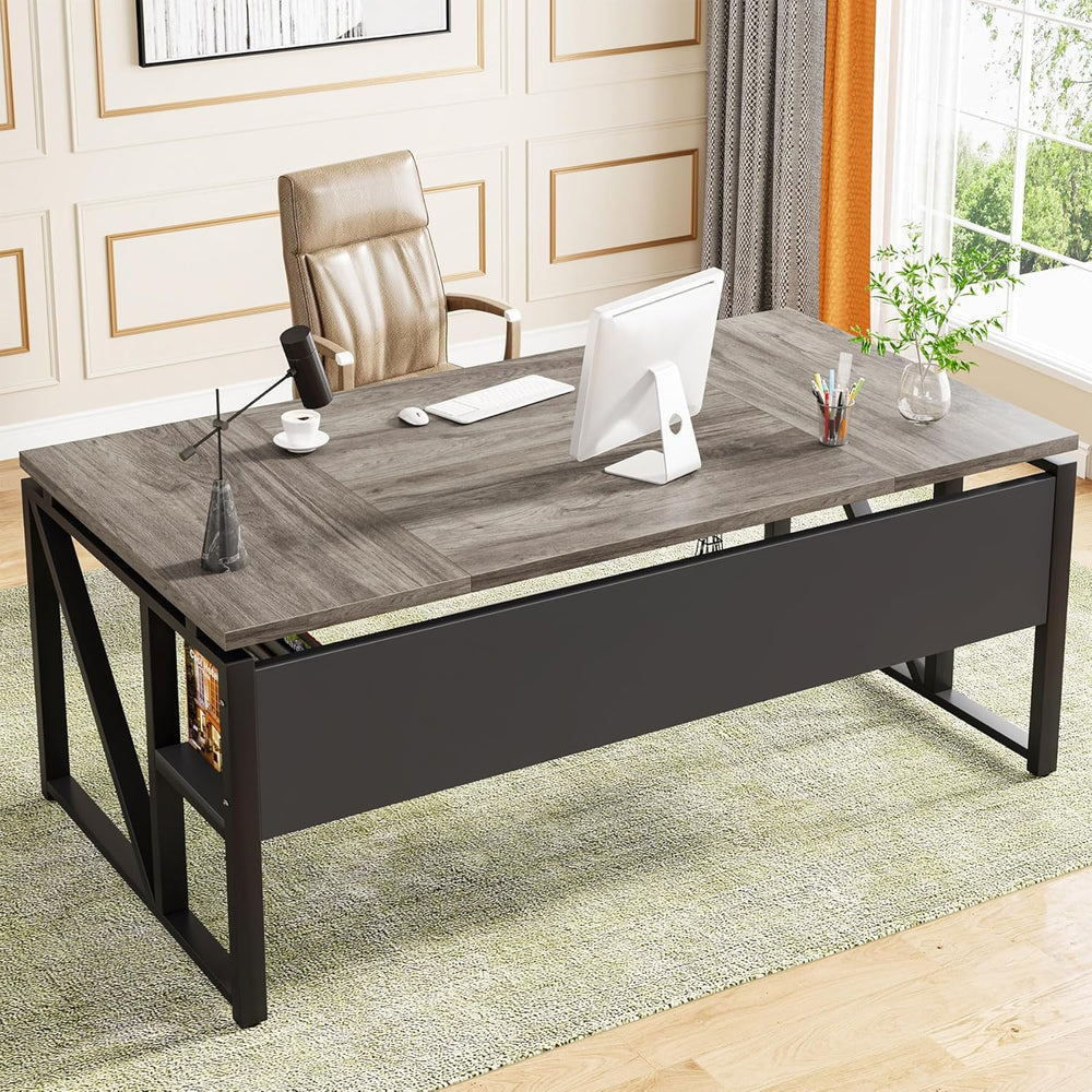 Tribesigns 63 inches Computer Desk with Bottom Storage Shelf Home Office Desk...