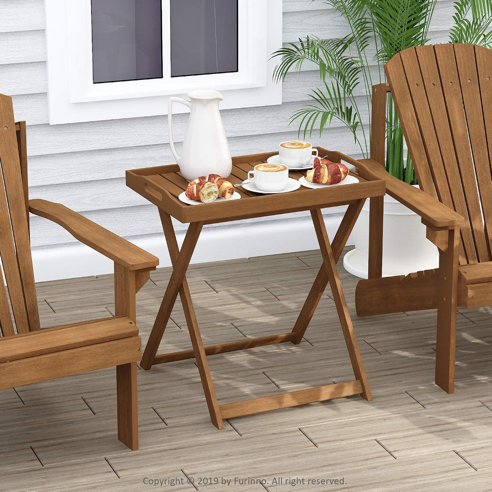 Furinno TIOMAN Outdoor Patio Tray Table, Natural