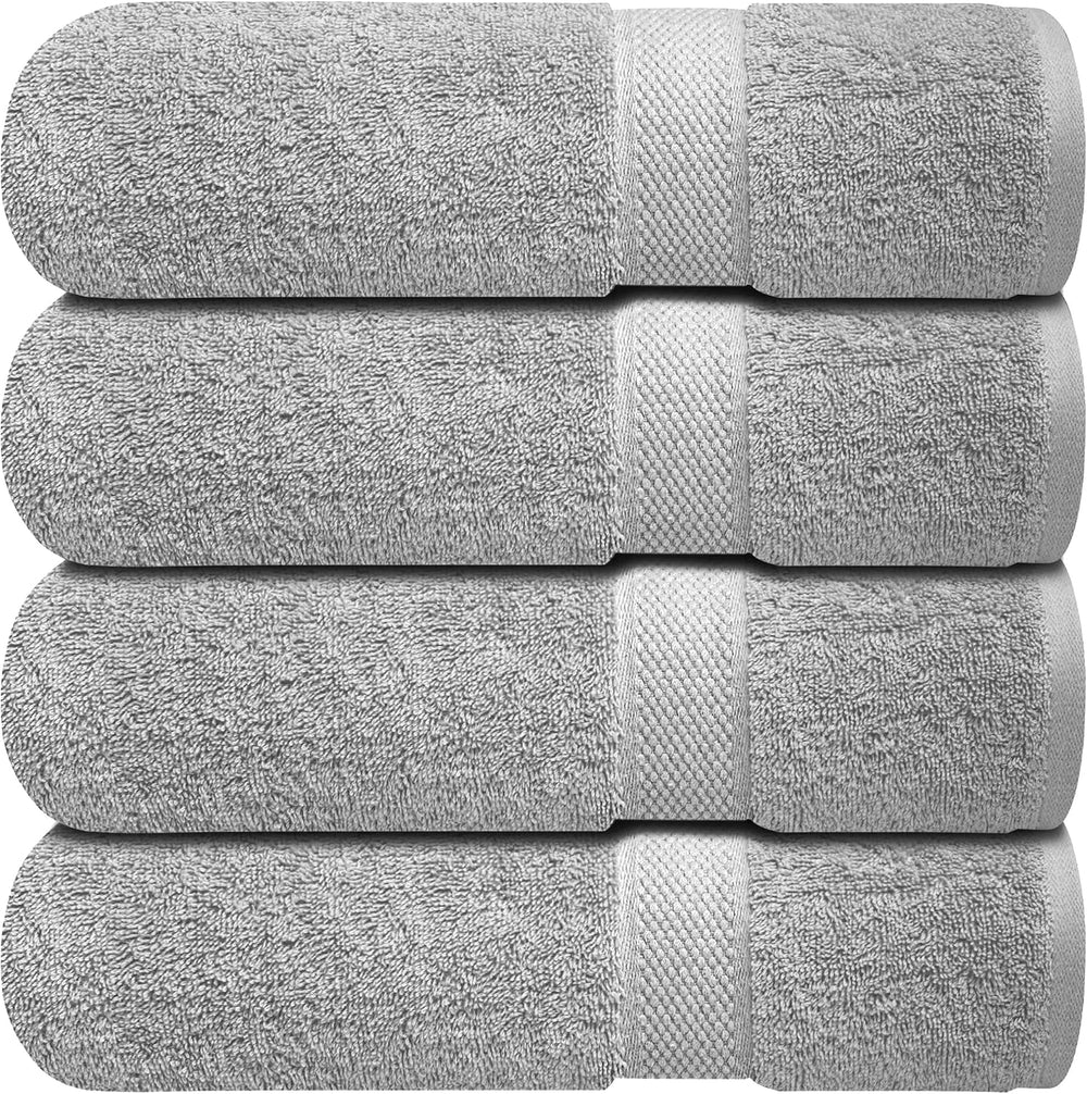 Infinitee Xclusives 100% Ring-Spun Cotton Bath Towels for Bathroom - Pack 4