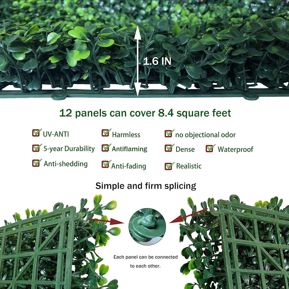 ODTORY Artificial Grass Wall Greenery Backdrop, 10X10 in 12P (8.4 sqft)