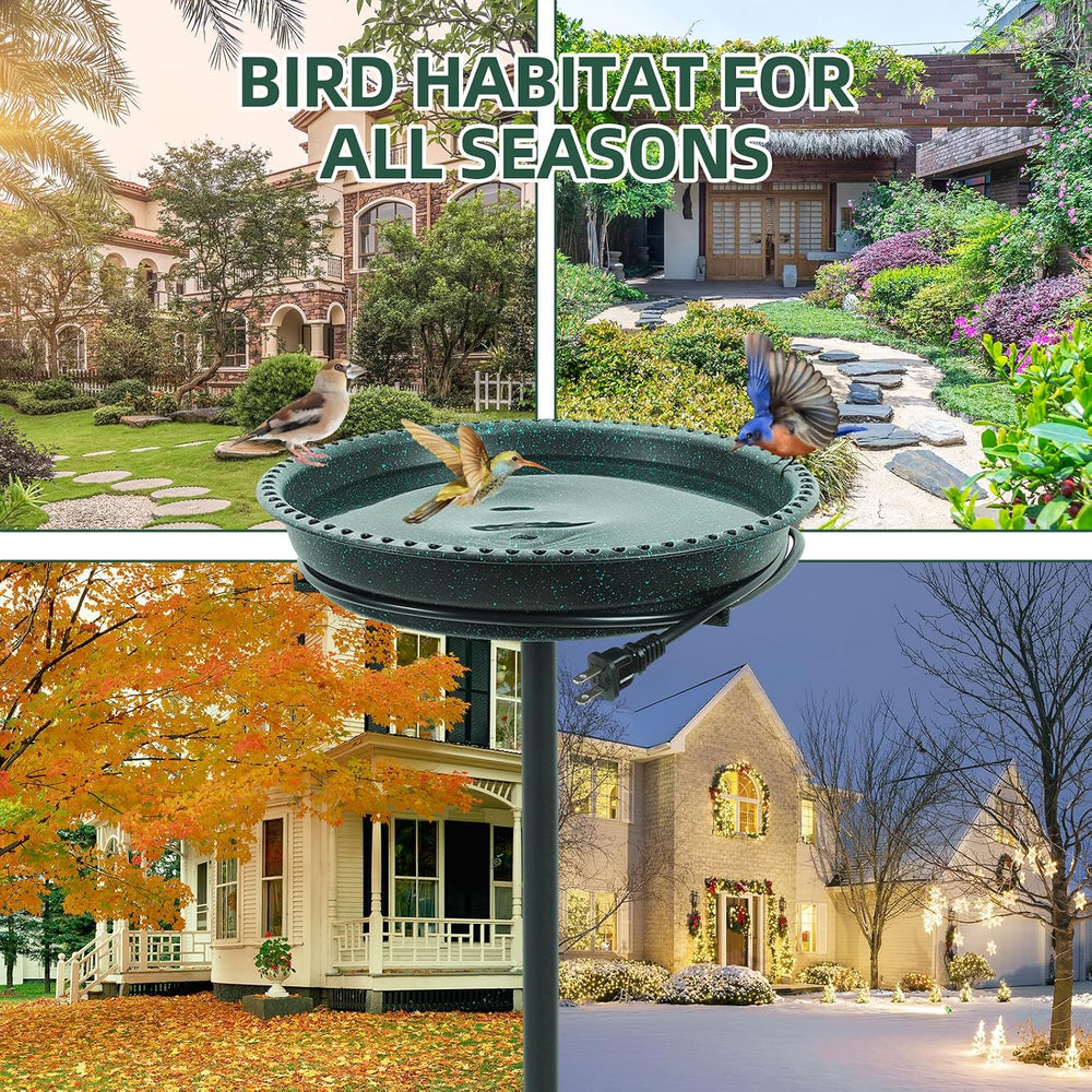 Heated Bird Bath for Outdoors for Winter, 75W Bird Bath Water Heater Bird Bat...