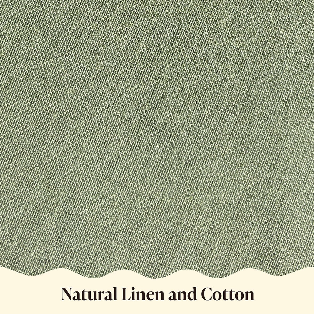Orelle Scalloped Pillow Covers | Set of 2 | 100% Linen & Cotton | Decorat...
