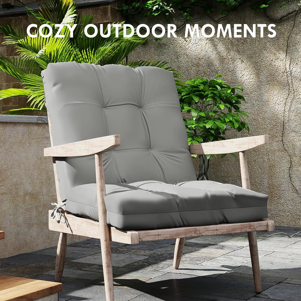 Outdoor High Back Chair Cushions 42"x 21" x 4", Waterproof Pat...