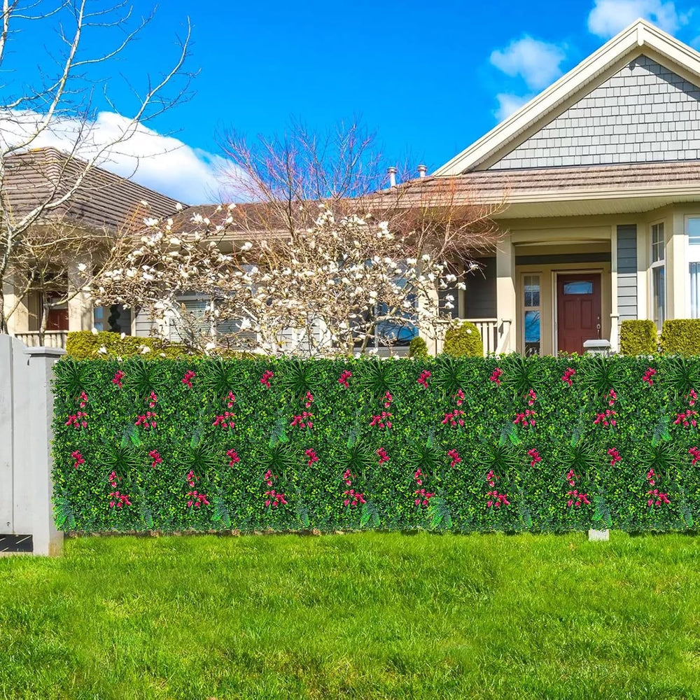 Grooy Artificial Boxwood Panels, 8PCS 20"x20" Fake Grass Wall Decor