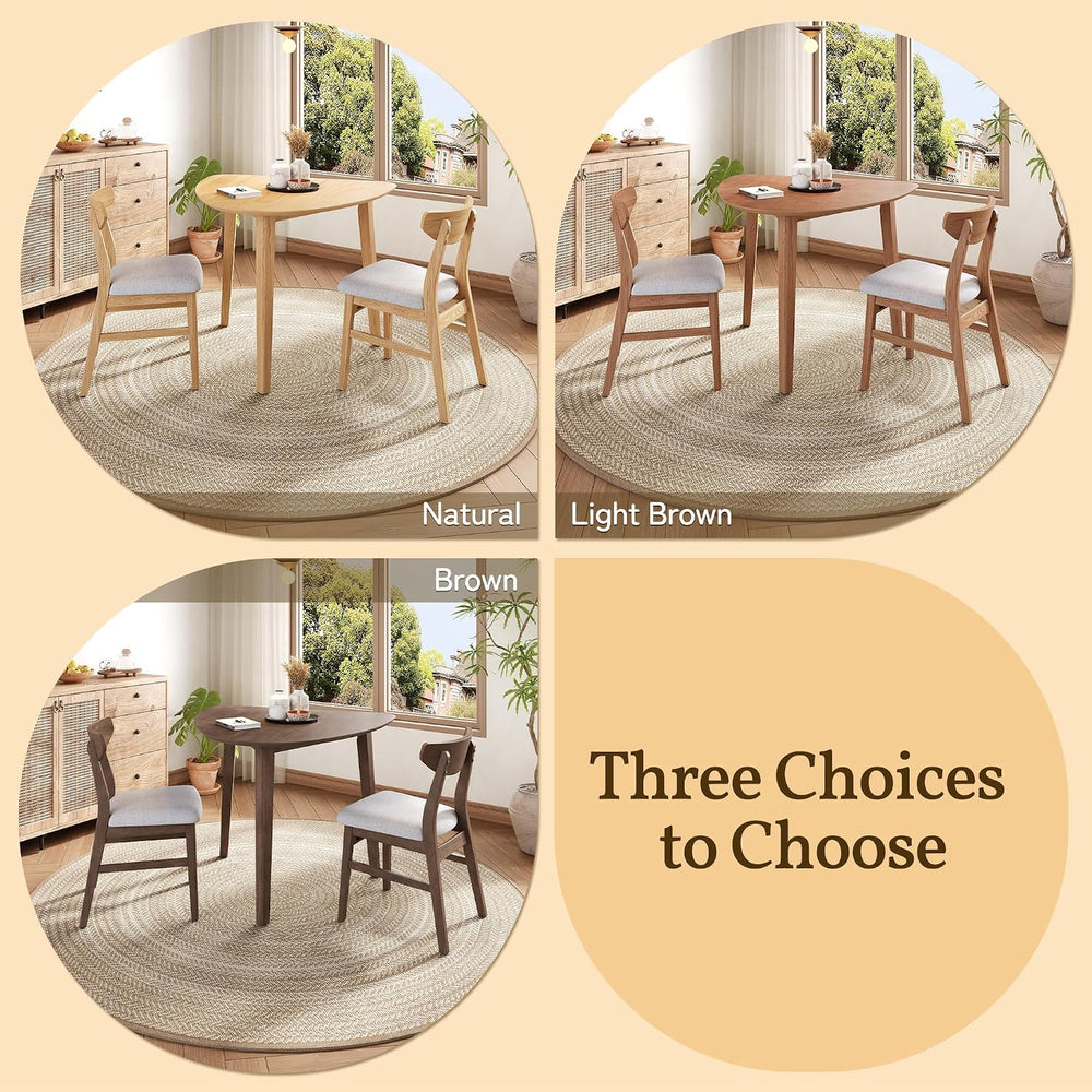 P PURLOVE Modern 3 Piece Table Set, Wood Triangular Table (Brown and Grey)