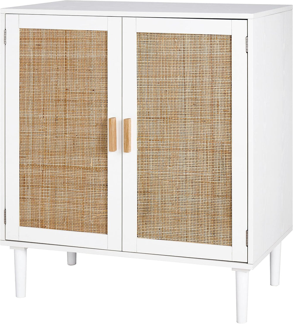 Finnhomy Sideboard Buffet Cabinet, Kitchen Storage Console with Rattan Decora...
