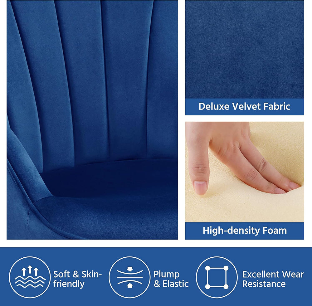 Yaheetech Accent Chair, Upholstered Armchair with Metal Legs, Blue