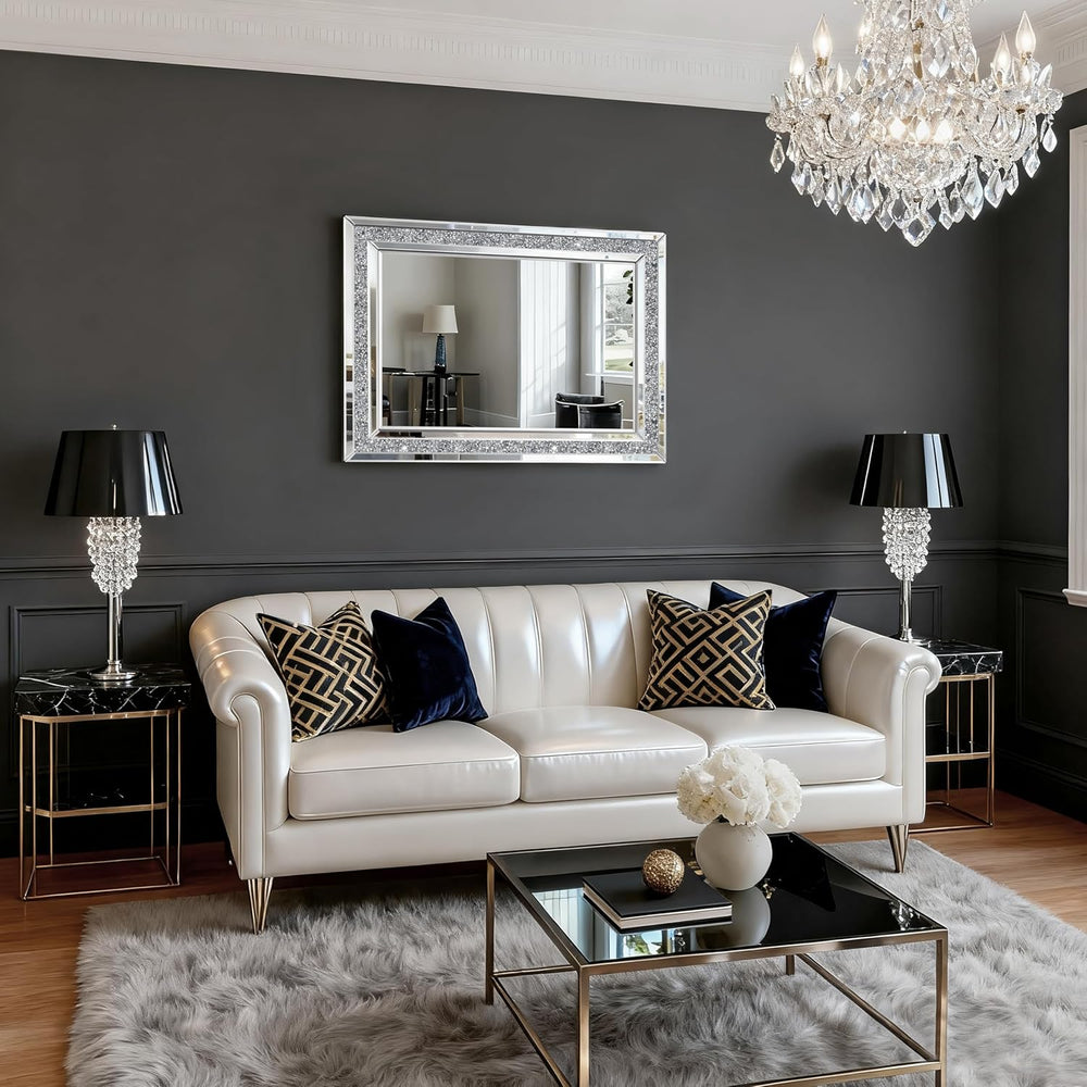 Decorative Wall Mirror, 32x24 Crushed Diamond Mirror
