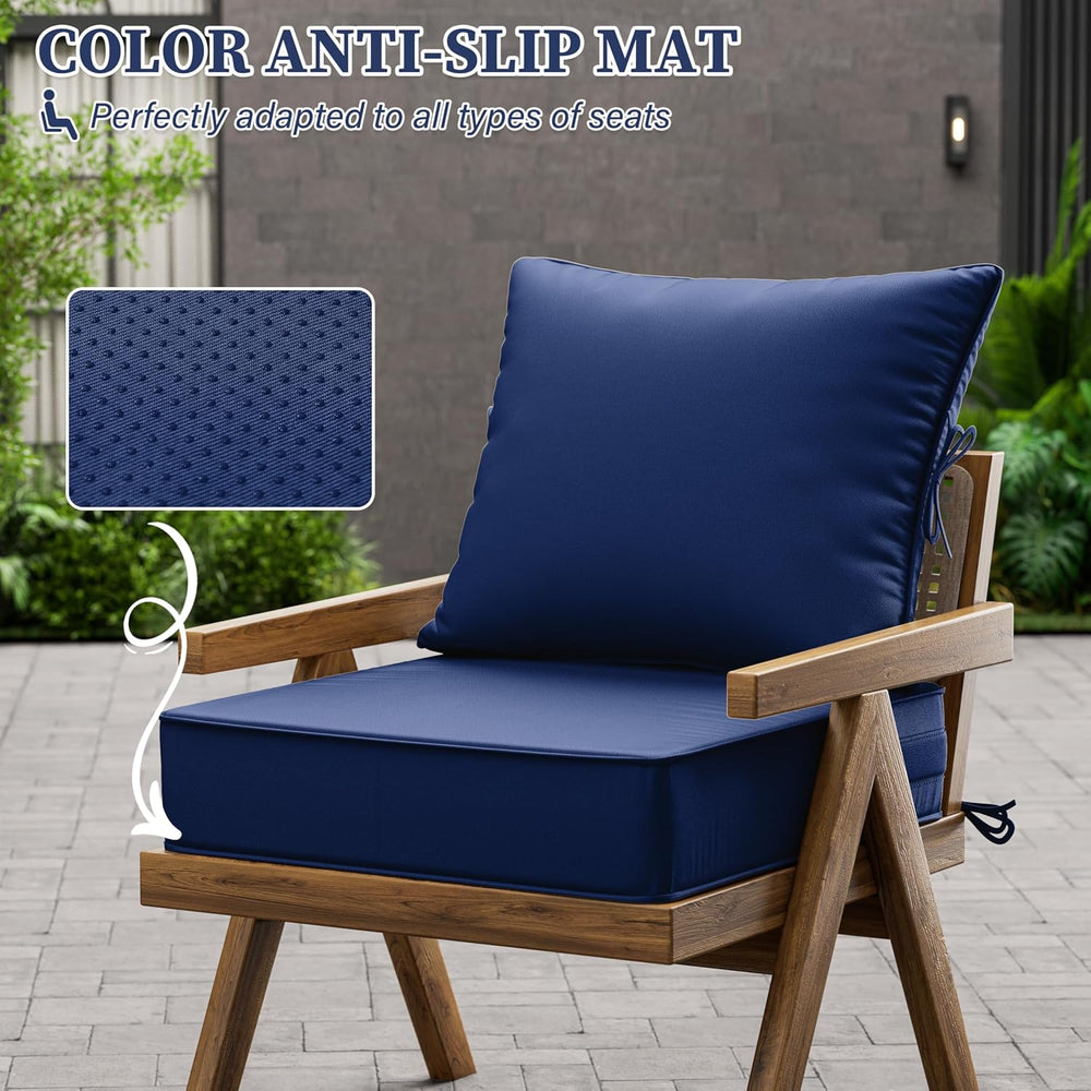 Outdoor Seat Cushions 22×24, Waterproof, for Patio Sofa Chairs, Blue