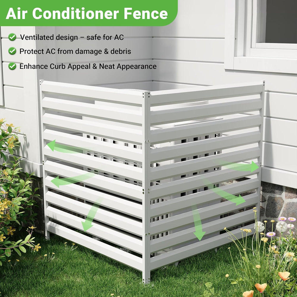 BESFUR 42" H x 38" W Metal Privacy Fence Panels for Outside, Decora...